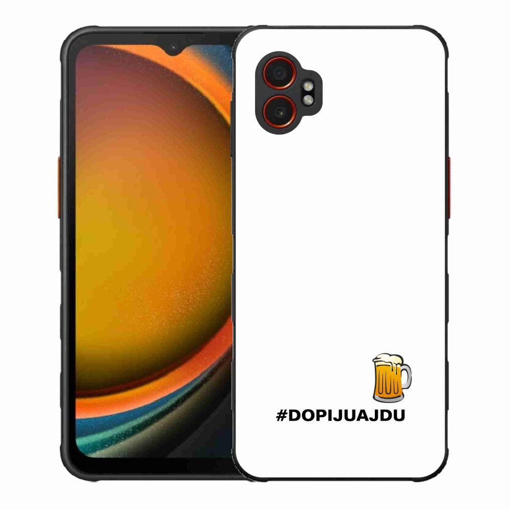 Gélový kryt mmCase na Samsung Galaxy Xcover 7 Pro - pivný motív 1 biele pozadie