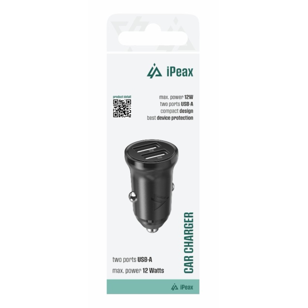 iPEAX Autonabíjačka CL-01, 2,4 A, 2x USB-A - čierna