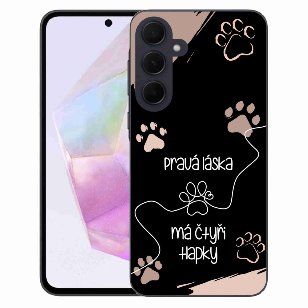 Gélový kryt mmCase na Samsung Galaxy A35 5G - psí motív 1 čierne pozadie
