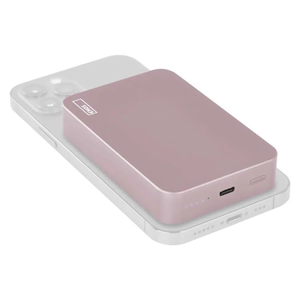 Powerbanka EMOS WI 1046, 10 000 mAh, 20 W+Wireless - lososová