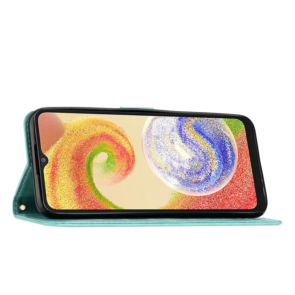 Flowers knižkové púzdro na Samsung Galaxy A06 4G - modrozelené