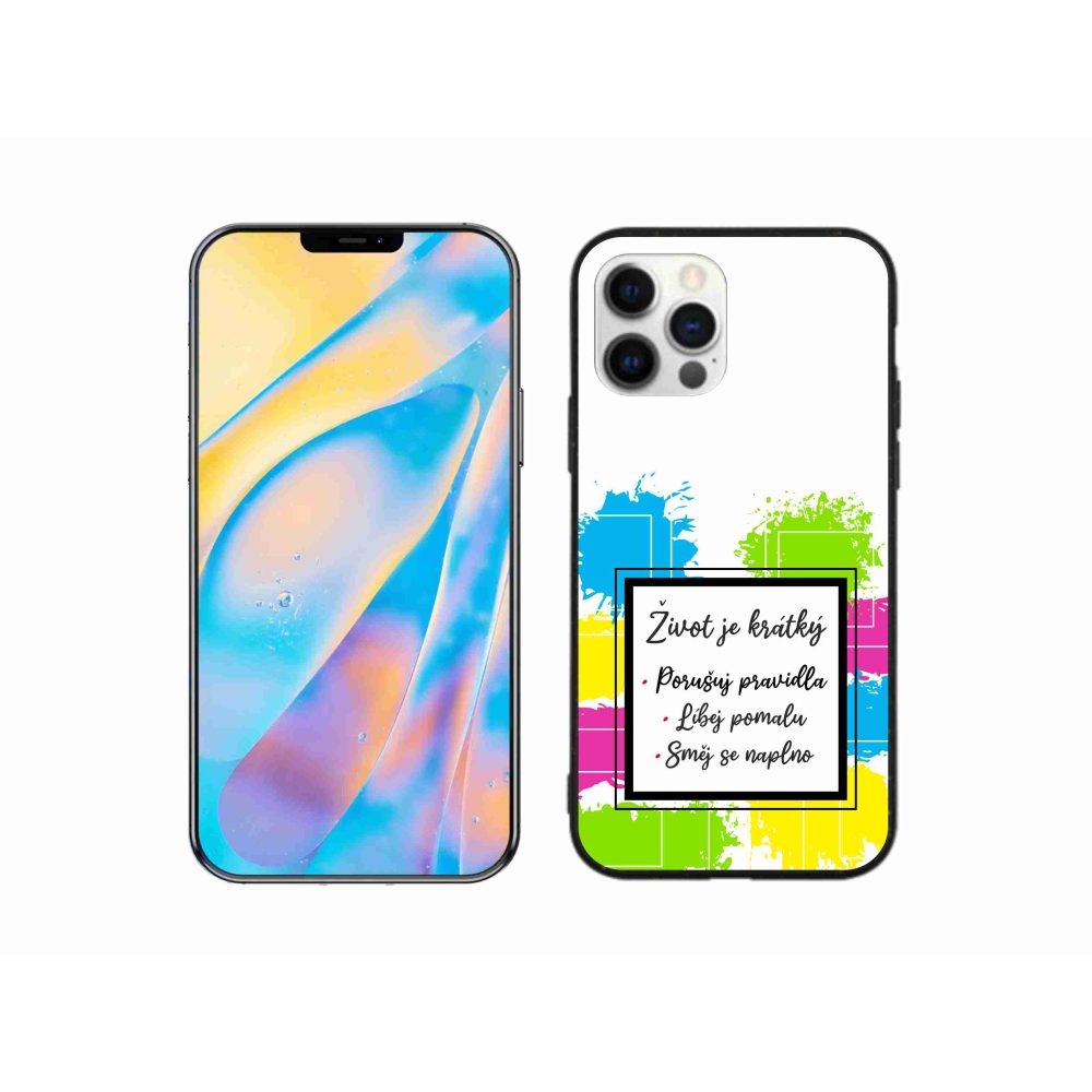 Gélový kryt mmCase na iPhone 12 Pro - citát 5 biele pozadie