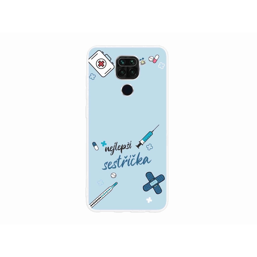 Gélový kryt mmCase na Xiaomi Redmi Note 9 - najlepšia sestrička modré pozadie