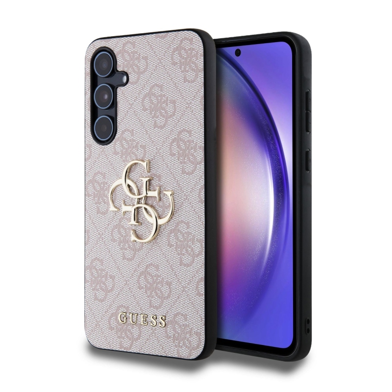 Guess PU 4G Metal Logo Zadný Kryt pre Samsung Galaxy A55 5G Pink