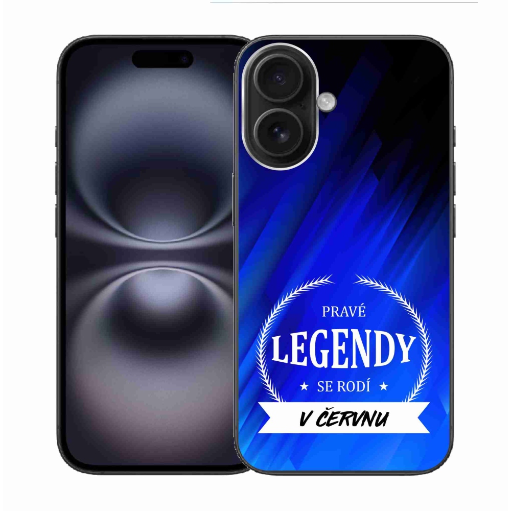 Gélový kryt mmCase na iPhone 16 - legendy v júni modré pozadí