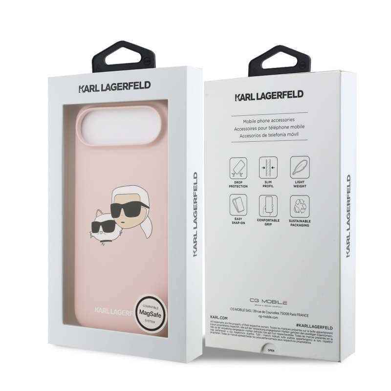 Karl Lagerfeld Liquid Silicone Double Heads MagSafe zadný kryt pre iPhone 17 Air Pink