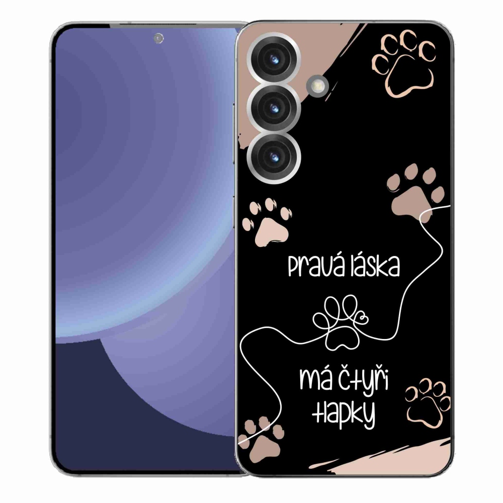 Gélový kryt mmCase na Samsung Galaxy S25+ - psí motív 1 čierne pozadie