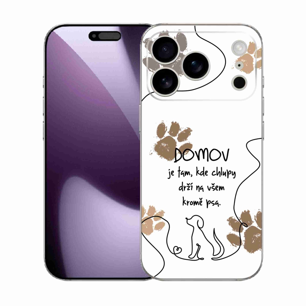 Gélový kryt mmCase na iPhone 17 Pro - psí motív biele pozadie