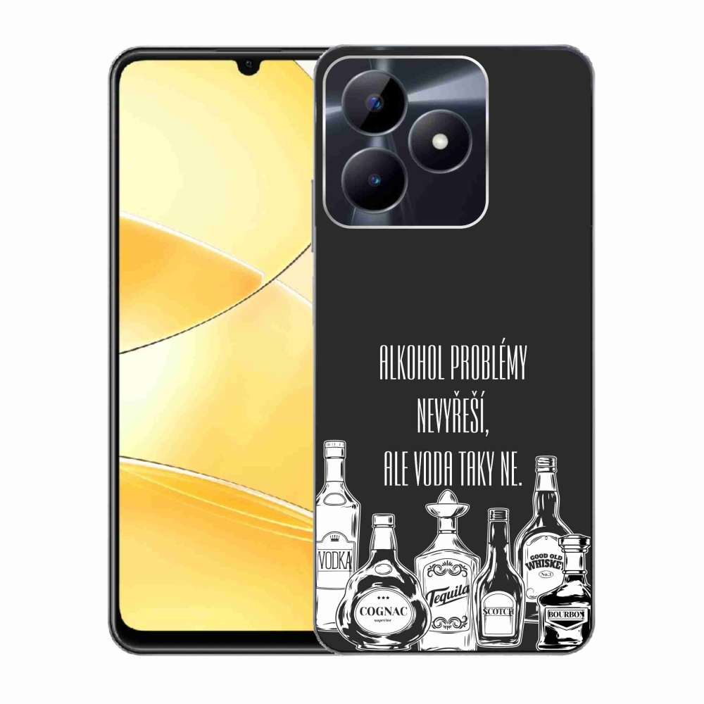 Gélový kryt mmCase na Realme C51/C53 - vtipný text čierne pozadie