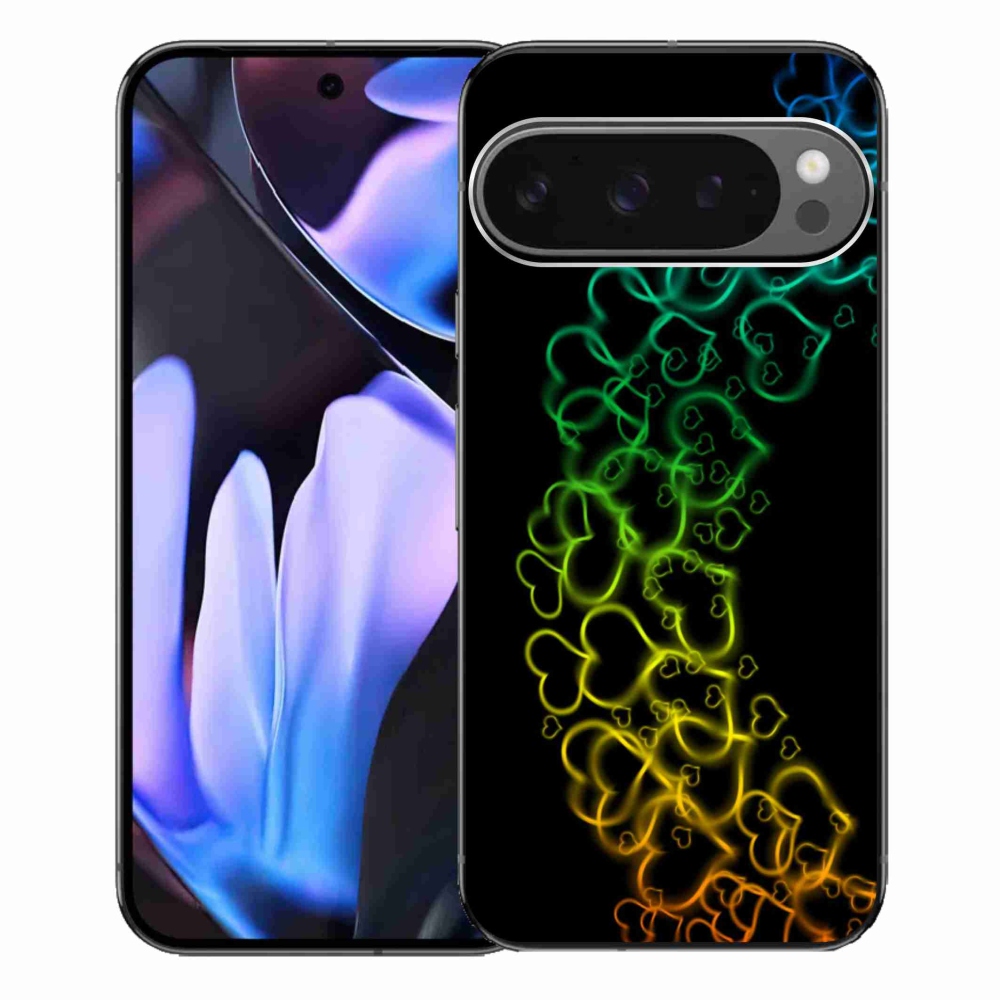 Gélový kryt mmCase na Google Pixel 9 Pro XL - farebné srdiečka