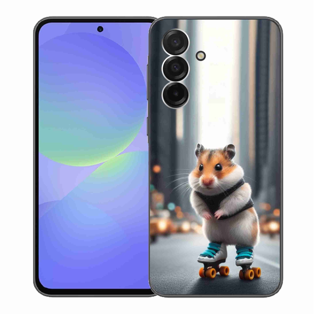 Gélový kryt mmCase na Samsung Galaxy A36 5G - škrečok na korčuliach