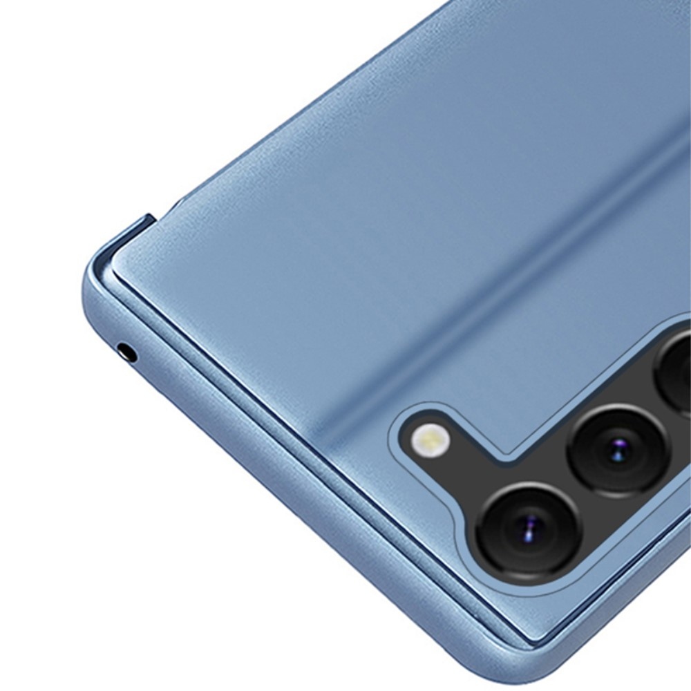 Clear zatvárací kryt s priehľadným predkom na Samsung Galaxy S24+ - modrý