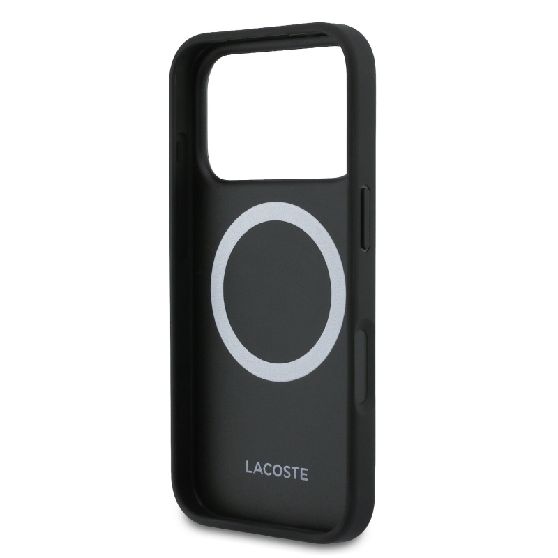 Lacoste PVC Blend MagSafe zadný kryt + peňaženka pre iPhone 17 Pro Brown