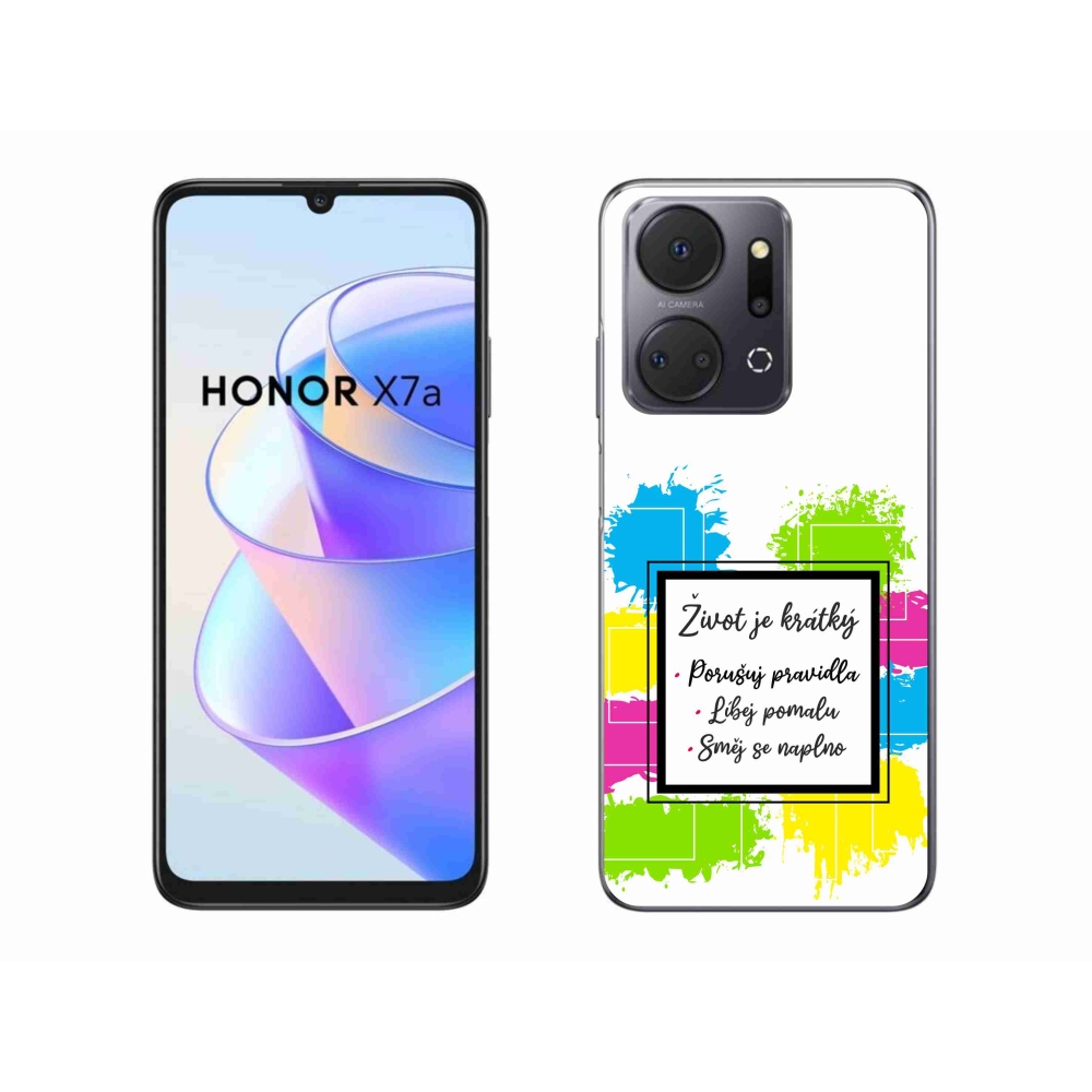Gélový kryt mmCase na Honor X7a - citát 5 biele pozadie