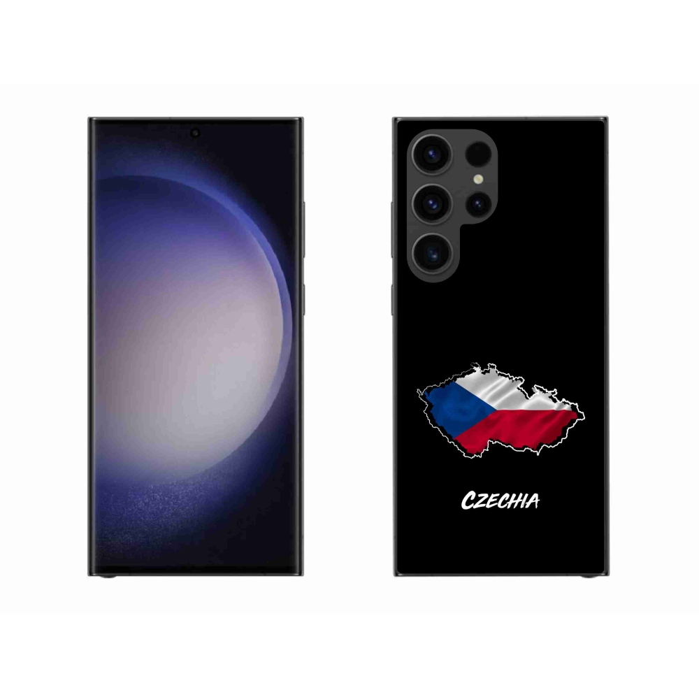 Gélový kryt mmCase na Samsung Galaxy S23 Ultra 5G - Czechia čierne pozadie