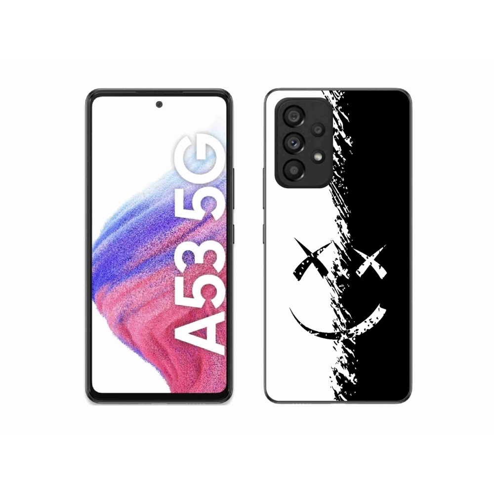 Gélový kryt mmCase na Samsung Galaxy A53 5G - čiernobiely smajlík