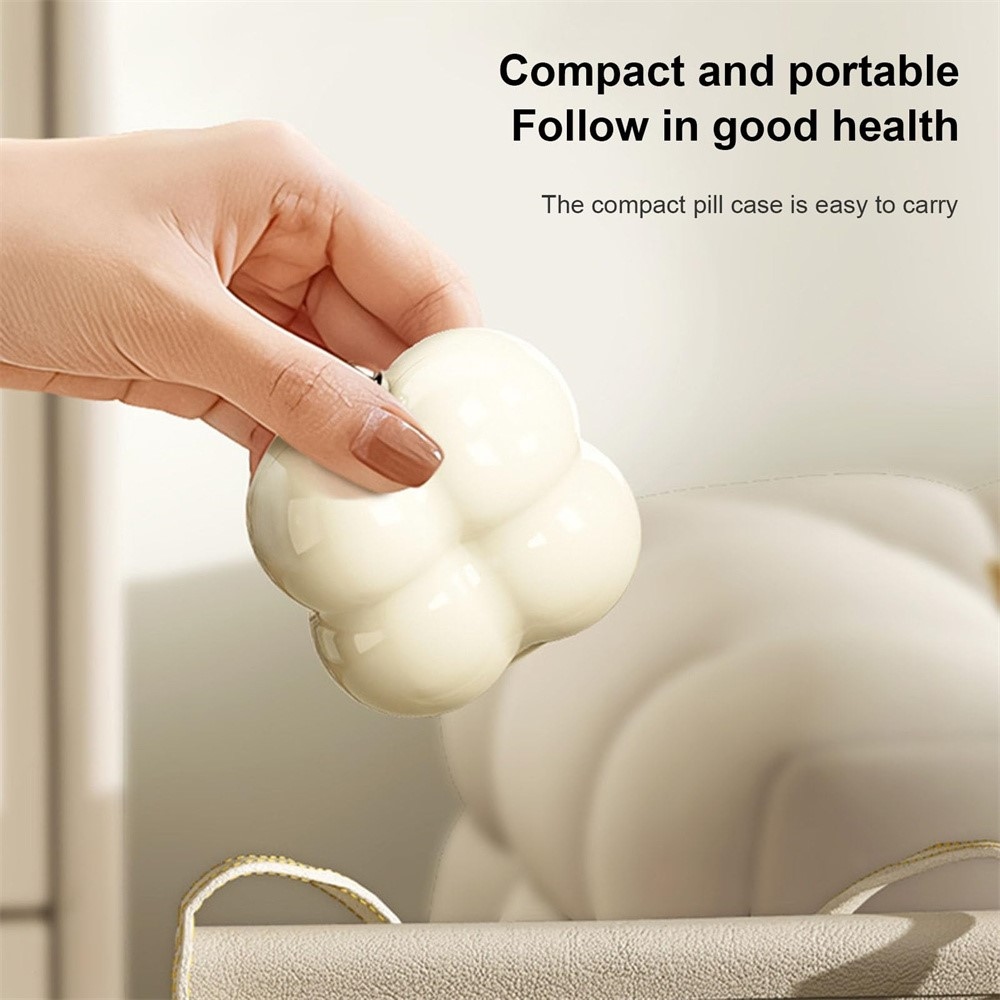 Mini organizér na lieky a šperky so 7 priehradkami - kvetinový biely