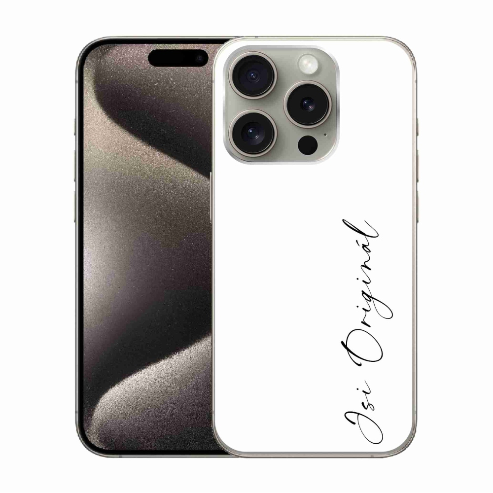Gélový kryt mmCase na iPhone 15 Pro - si originál biele pozadie