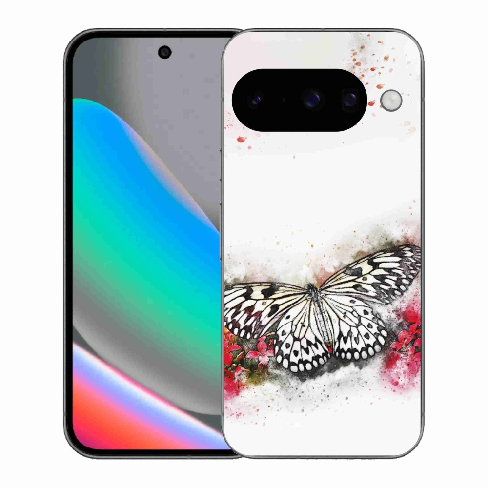Gélový kryt mmCase na Google Pixel 10 - čiernobiely motýľ