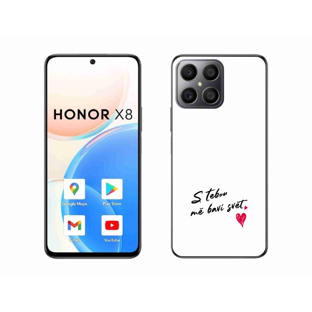 Gélový kryt mmCase na Honor X8 4G - zamilovaný text 1 biele pozadie
