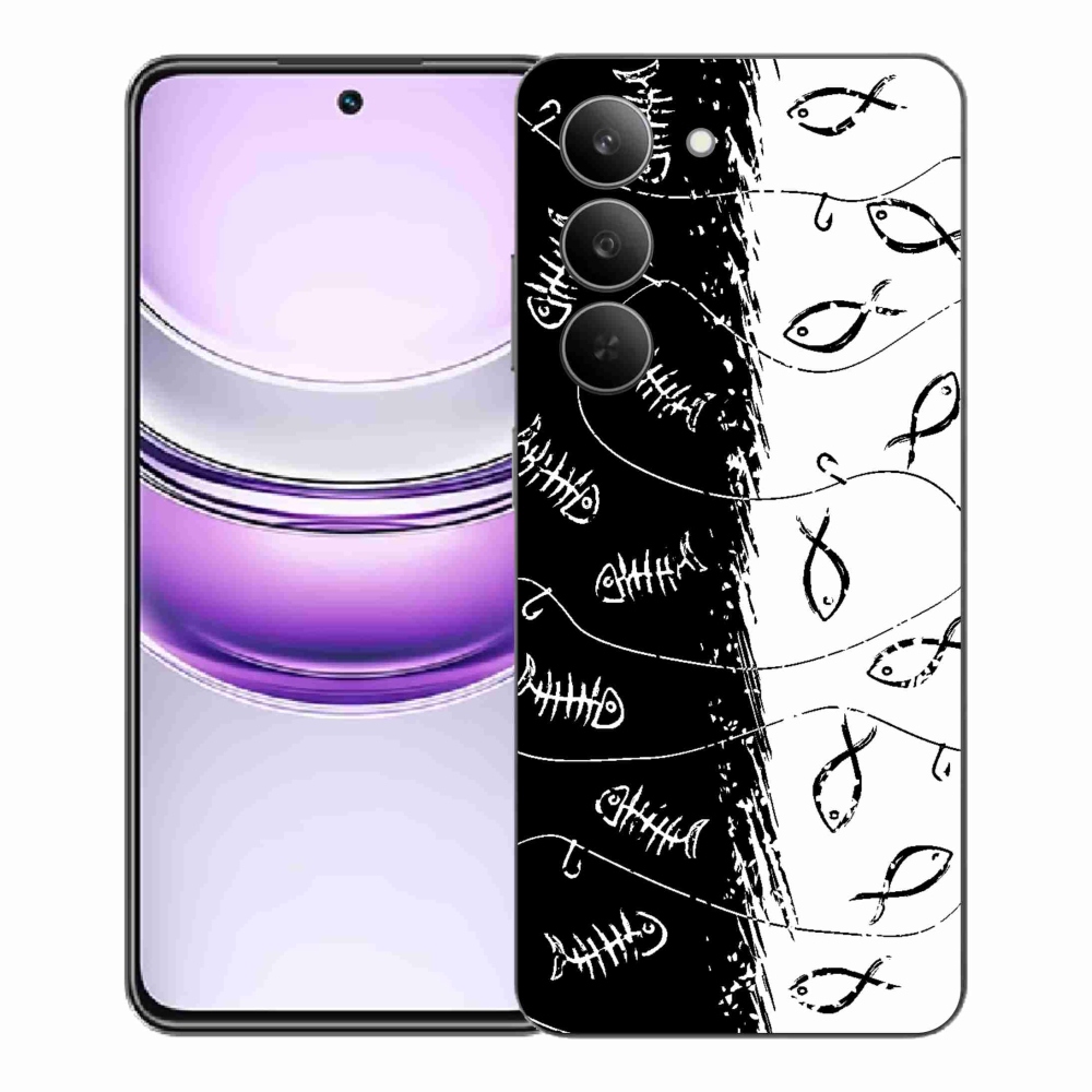 Gélový kryt mmCase na Realme 14x 5G - kostry a rybky