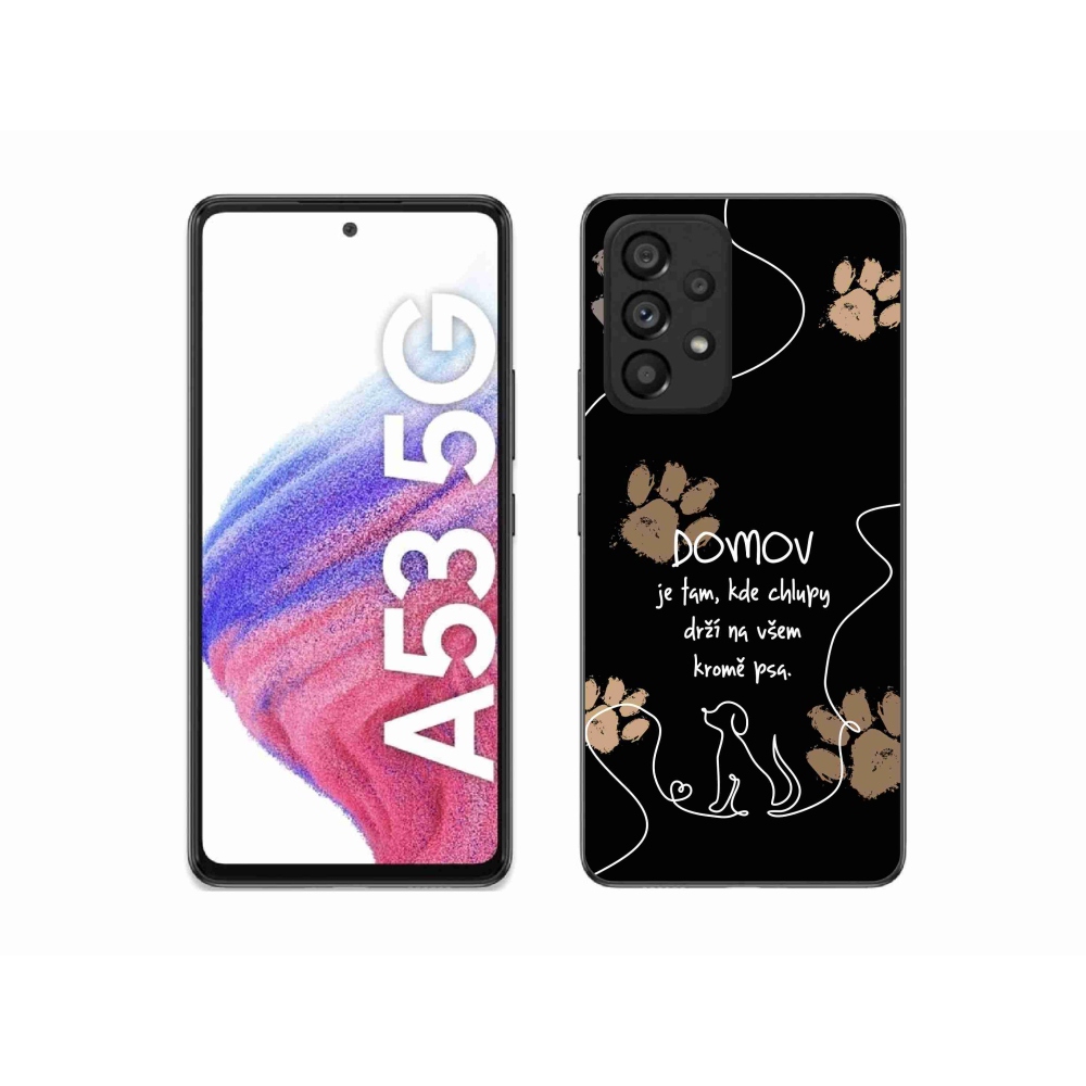 Gélový kryt mmCase na Samsung Galaxy A53 5G - psí motív čierne pozadie
