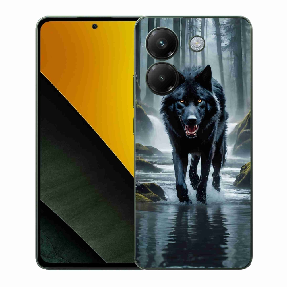 Gélový kryt mmCase na Xiaomi Poco M7 Pro 5G - čierny vlk