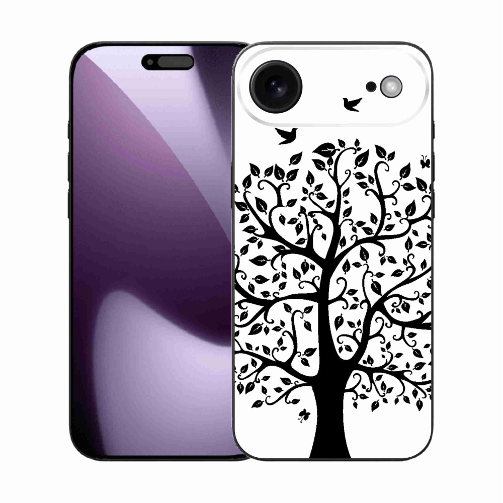Gélový kryt mmCase na iPhone 17 Air - čiernobiely strom