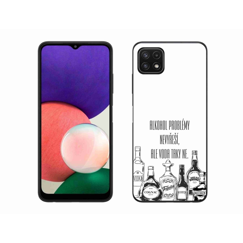 Gélový kryt mmCase na Samsung Galaxy A22 5G - vtipný text biele pozadie