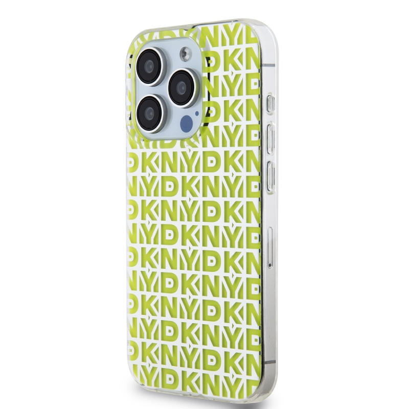 DKNY PC/TPU Repeat Pattern Zadný Kryt pre iPhone 15 Pro Yellow