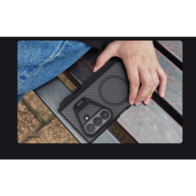 Nillkin CamShield Prop Magnetic Pen Slot (Transp. Lens) Zadný kryt pre Samsung Galaxy Z Fold 8 Ultra, priehľadný, čierny