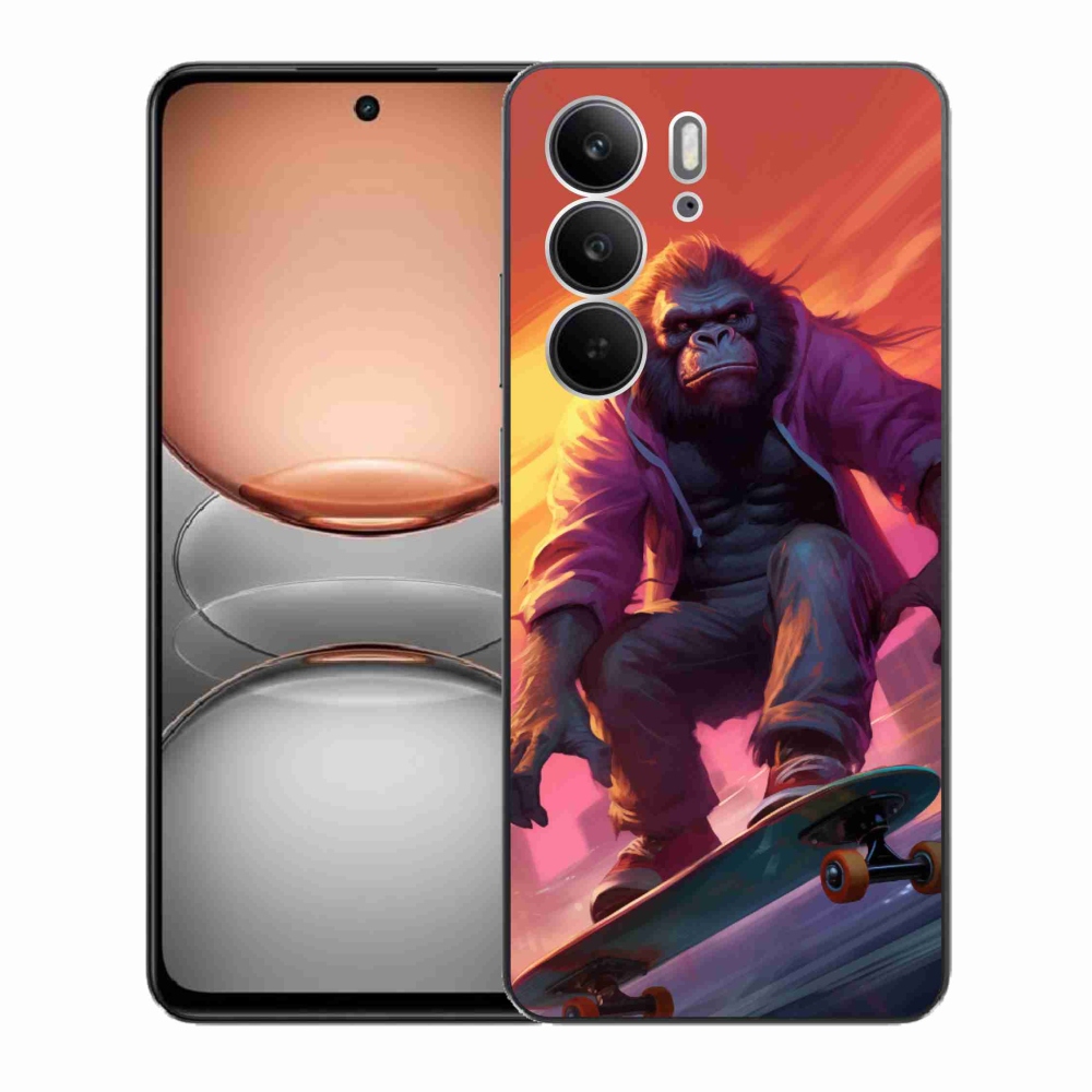Gélový kryt mmCase na Realme C75 - gorila na skateboarde
