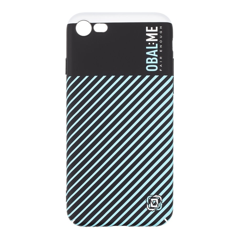 OBAL:ME Flossy Stripes Kryt pre Apple iPhone 7/8/SE2020/SE2022 Black/Sky Blue