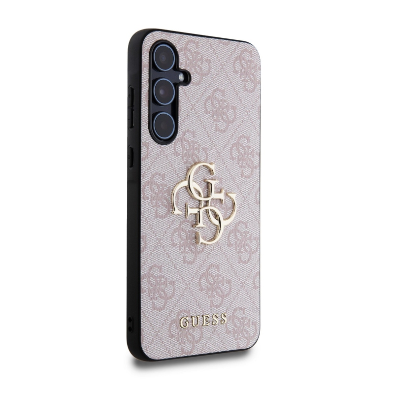 Guess PU 4G Metal Logo Zadný Kryt pre Samsung Galaxy A55 5G Pink