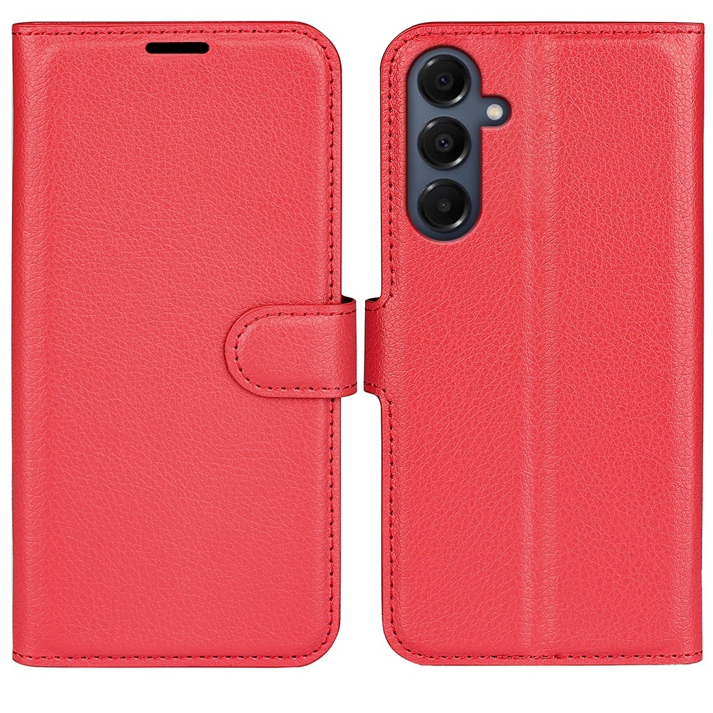 Litchi knižkové púzdro na Samsung Galaxy A17 5G - červené