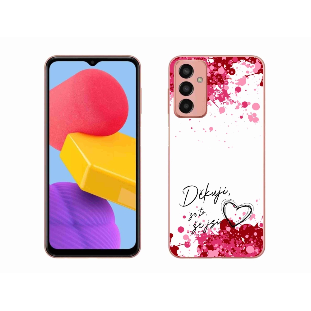 Gélový kryt mmCase na Samsung Galaxy M13 - zamilovaný text 2 biele pozadie