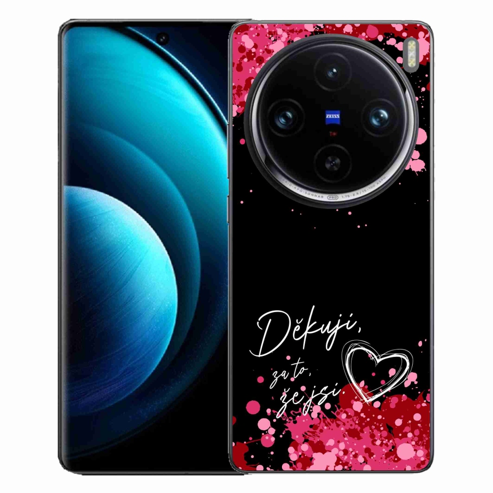 Gélový kryt mmCase na Vivo X100 Pro 5G - zamilovaný text 2 čierne pozadie