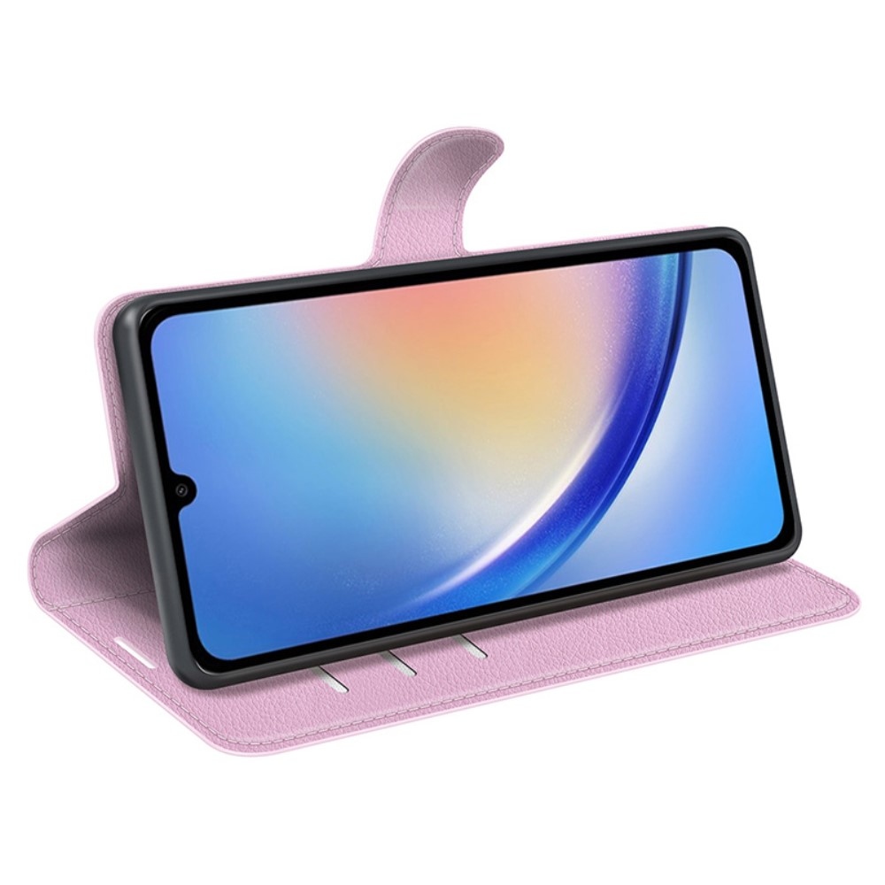 Litchi knižkové púzdro na Samsung Galaxy A35 5G - ružové