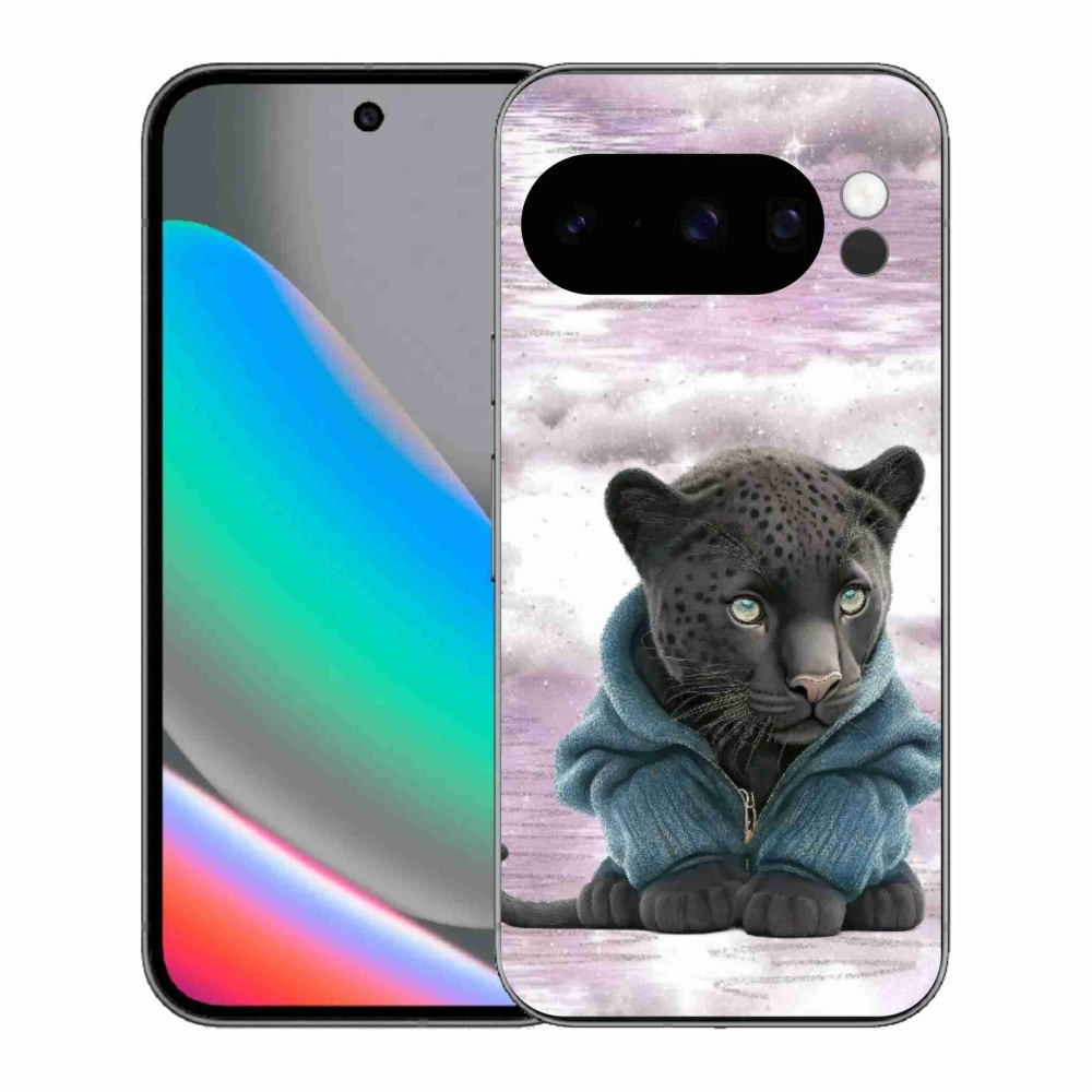 Gélový kryt mmCase na Google Pixel 10 Pro - čierny panter vo svetri