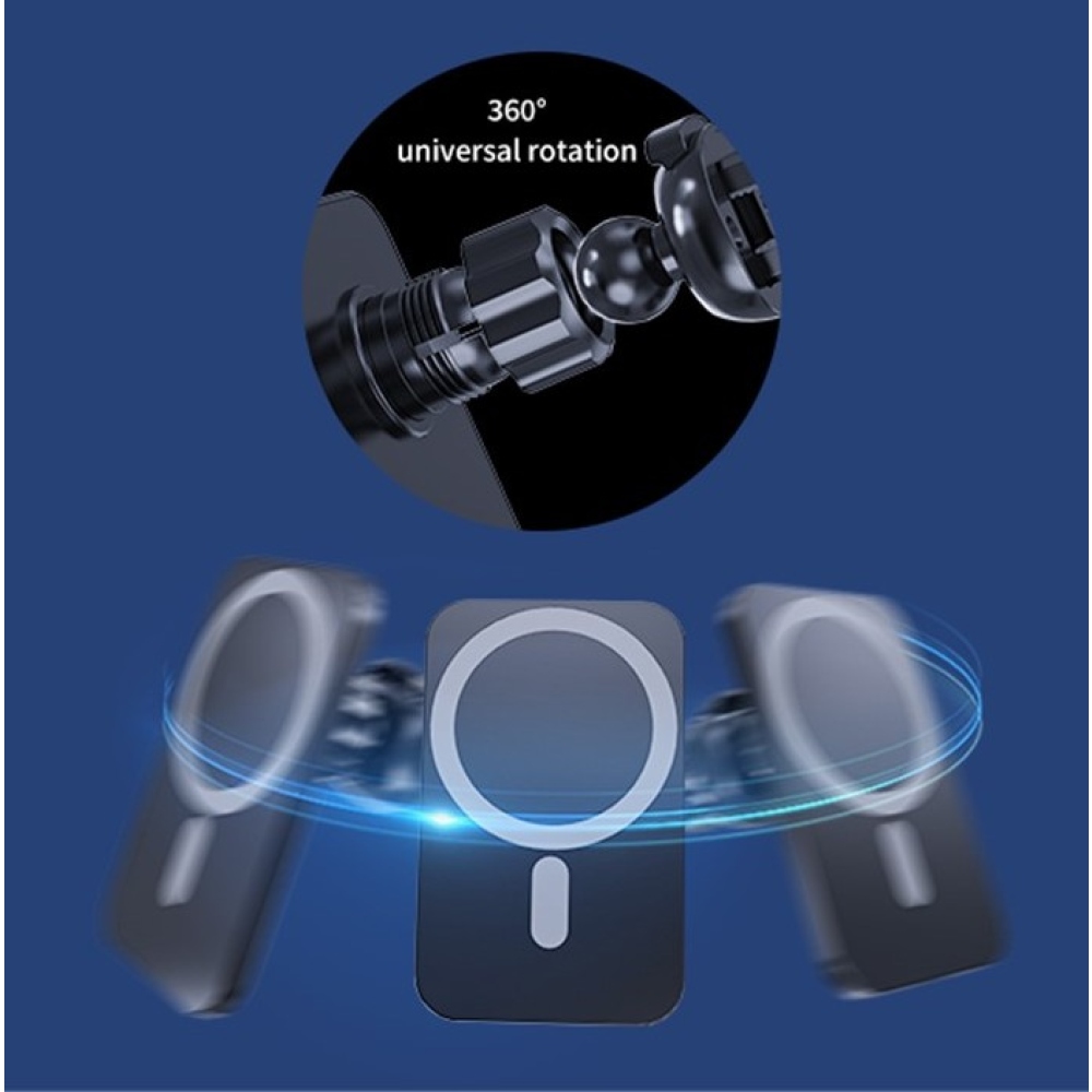 C16 magnetická bezdrôtová nabíjačka do auta s MagSafe 15W - čierna