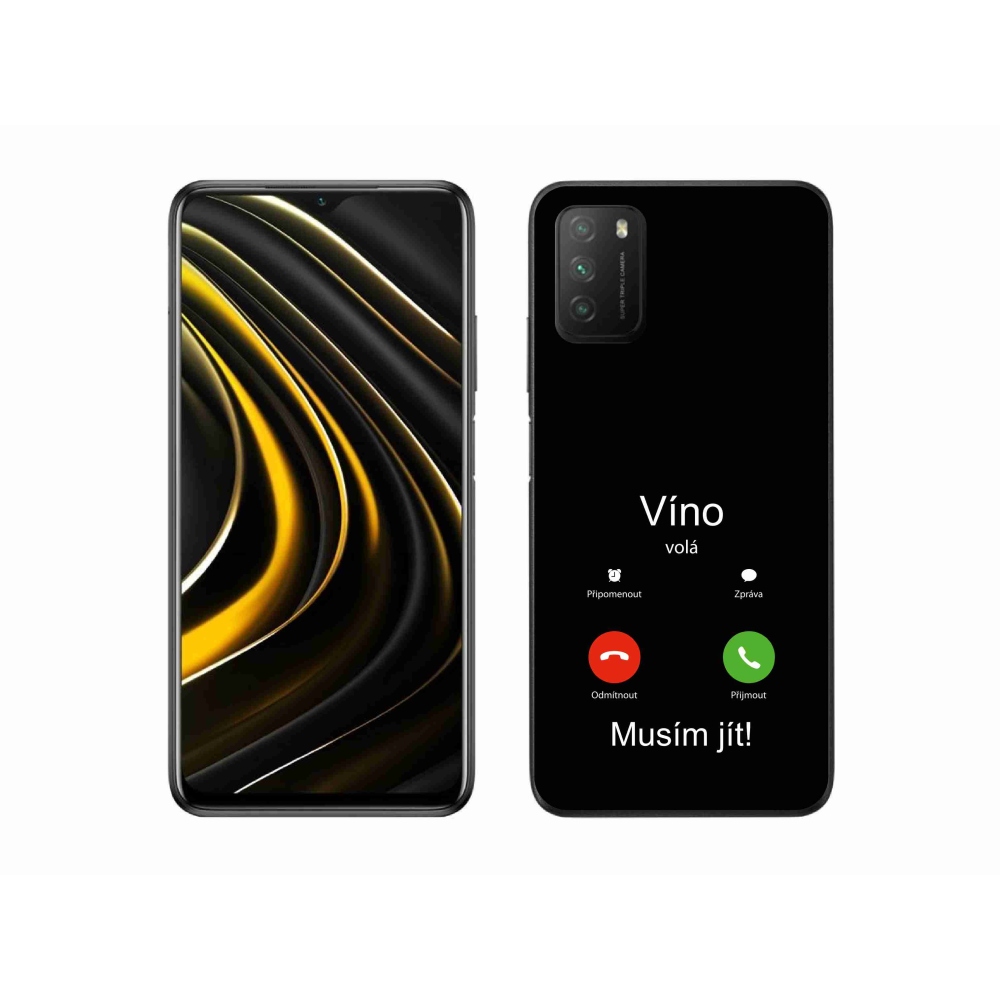 Gélový kryt mmCase na Xiaomi Poco M3 - víno volá čierne pozadie