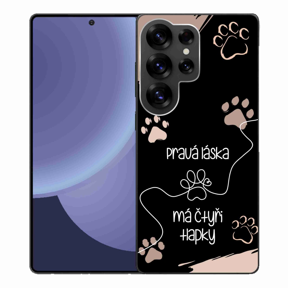 Gélový kryt mmCase na Samsung Galaxy S25 Ultra - psí motív 1 čierne pozadie