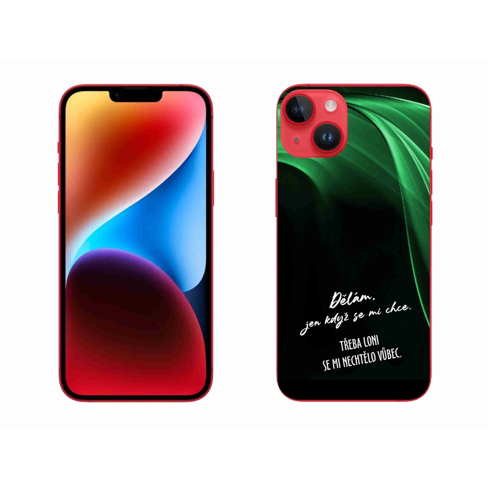 Gélový kryt mmCase na iPhone 14 Plus - vtipný text 12 čierne pozadie