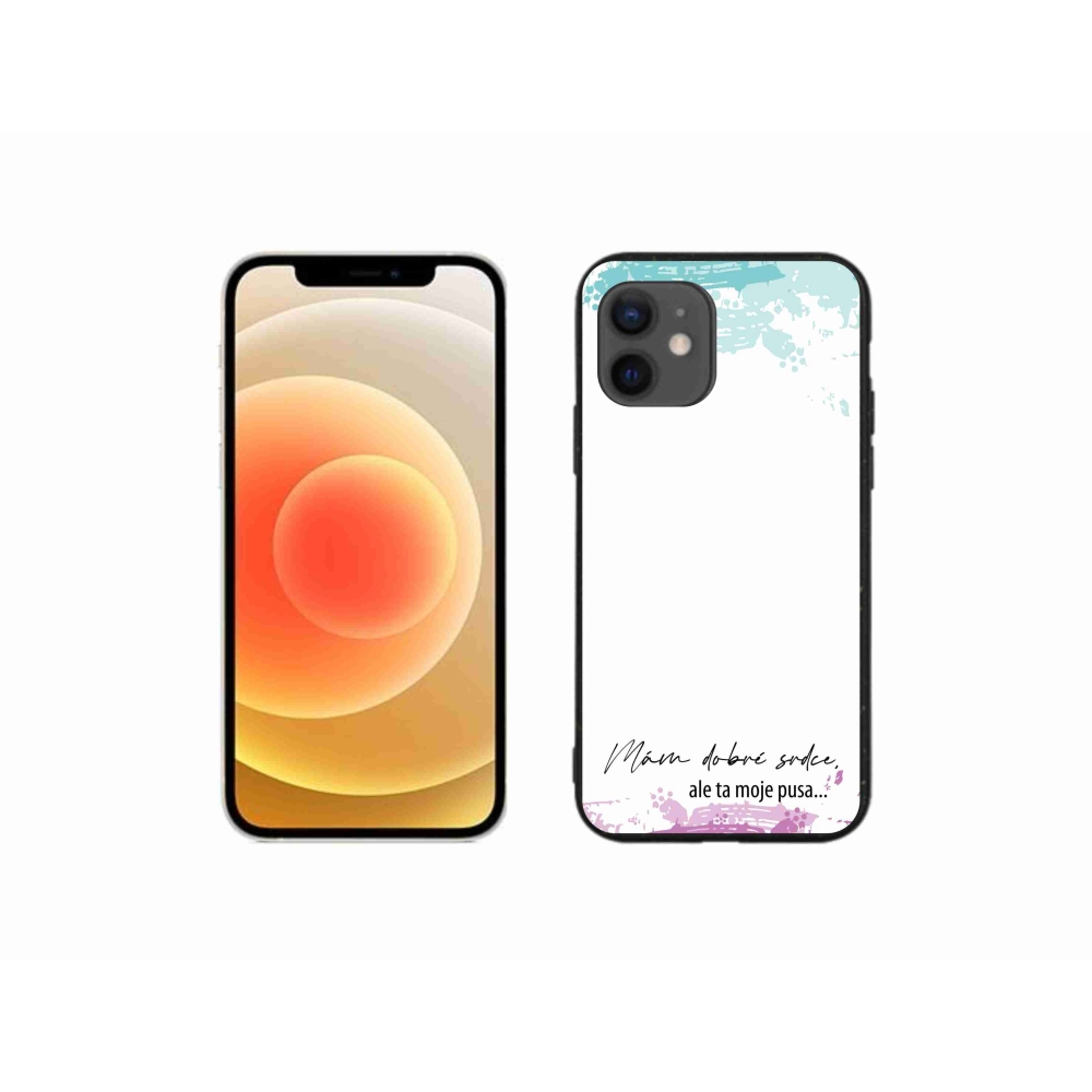 Gélový kryt mmCase na iPhone 12 mini - vtipný text 3 biele pozadie