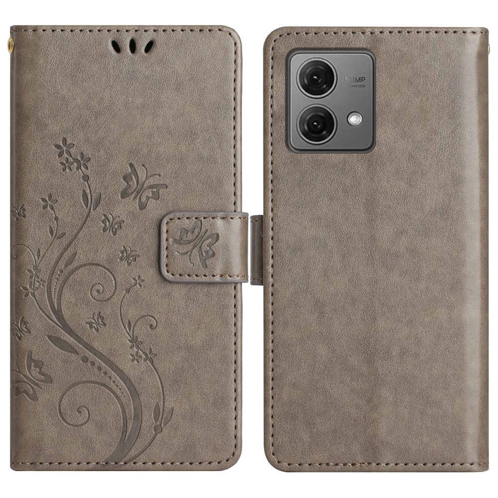 Flowers knižkové púzdro na Motorola Moto G85 5G - šedé