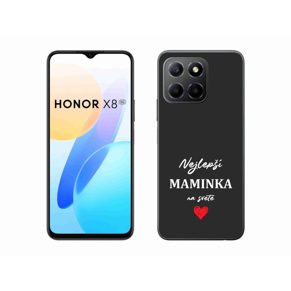 Gélový kryt mmCase na Honor X8 5G/Honor 70 Lite 5G - najlepšia mamička 1 čierne pozadie