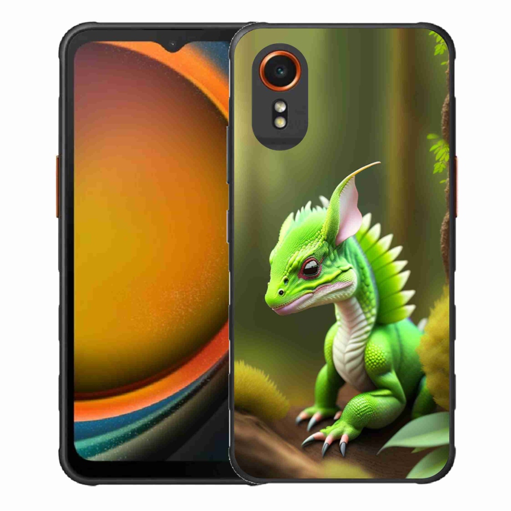 Gélový kryt mmCase na Samsung Galaxy Xcover 7 - zelený dráčik