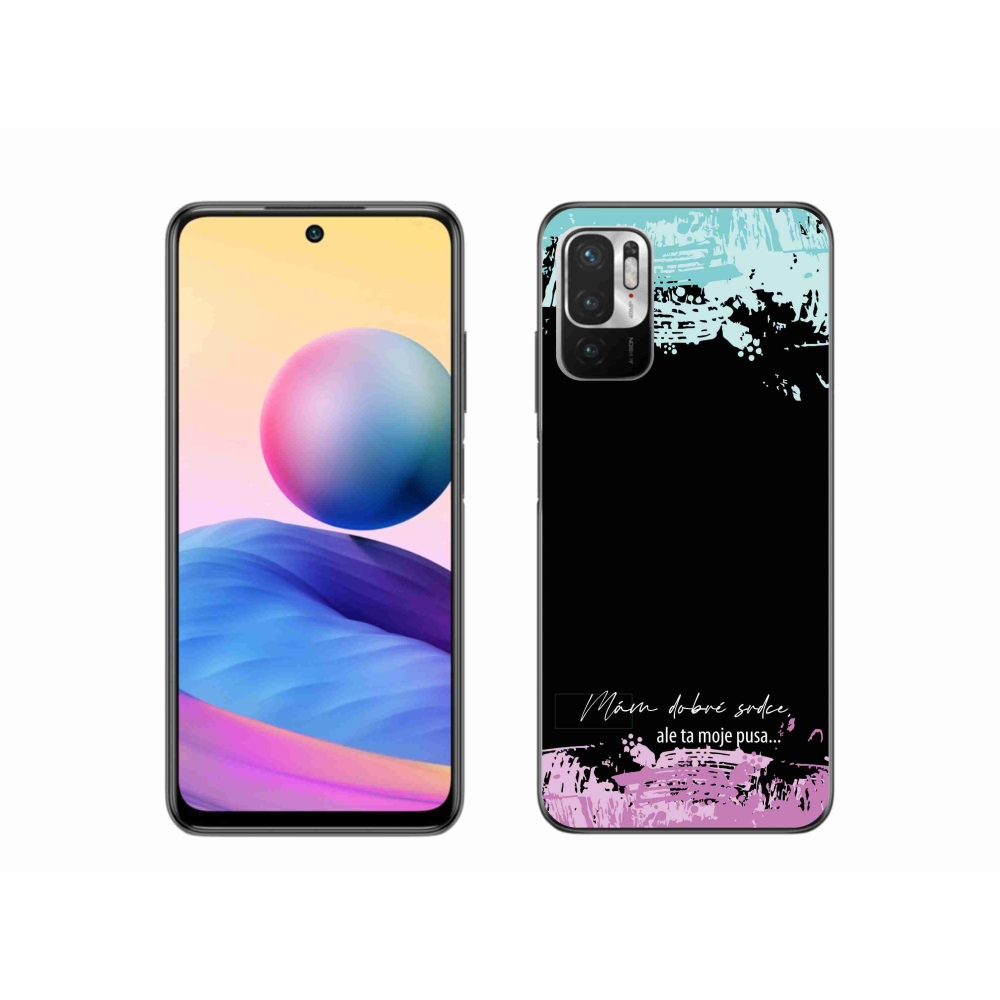 Gélový kryt mmCase na Xiaomi Redmi Note 10 5G - vtipný text 3 čierne pozadie