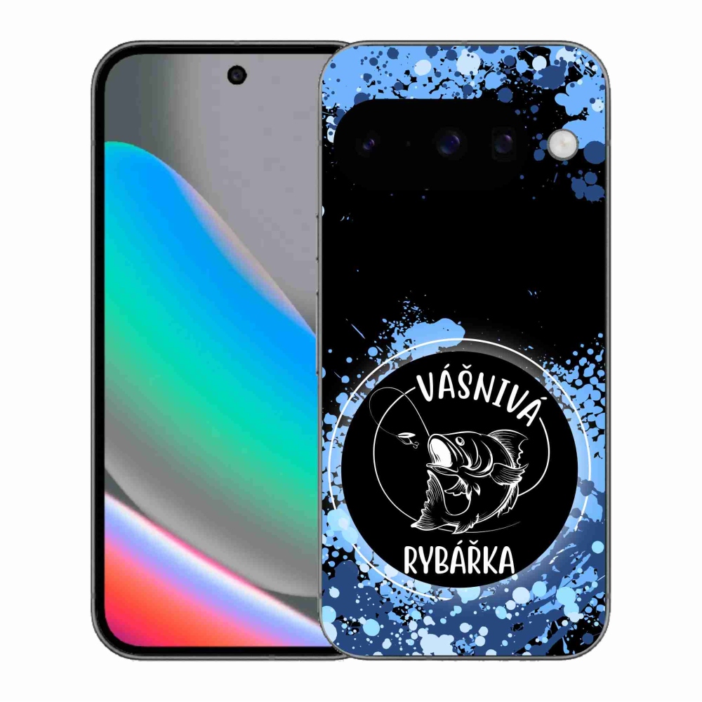 Gélový kryt mmCase na Google Pixel 10 - vášnivá rybárka čierne pozadie