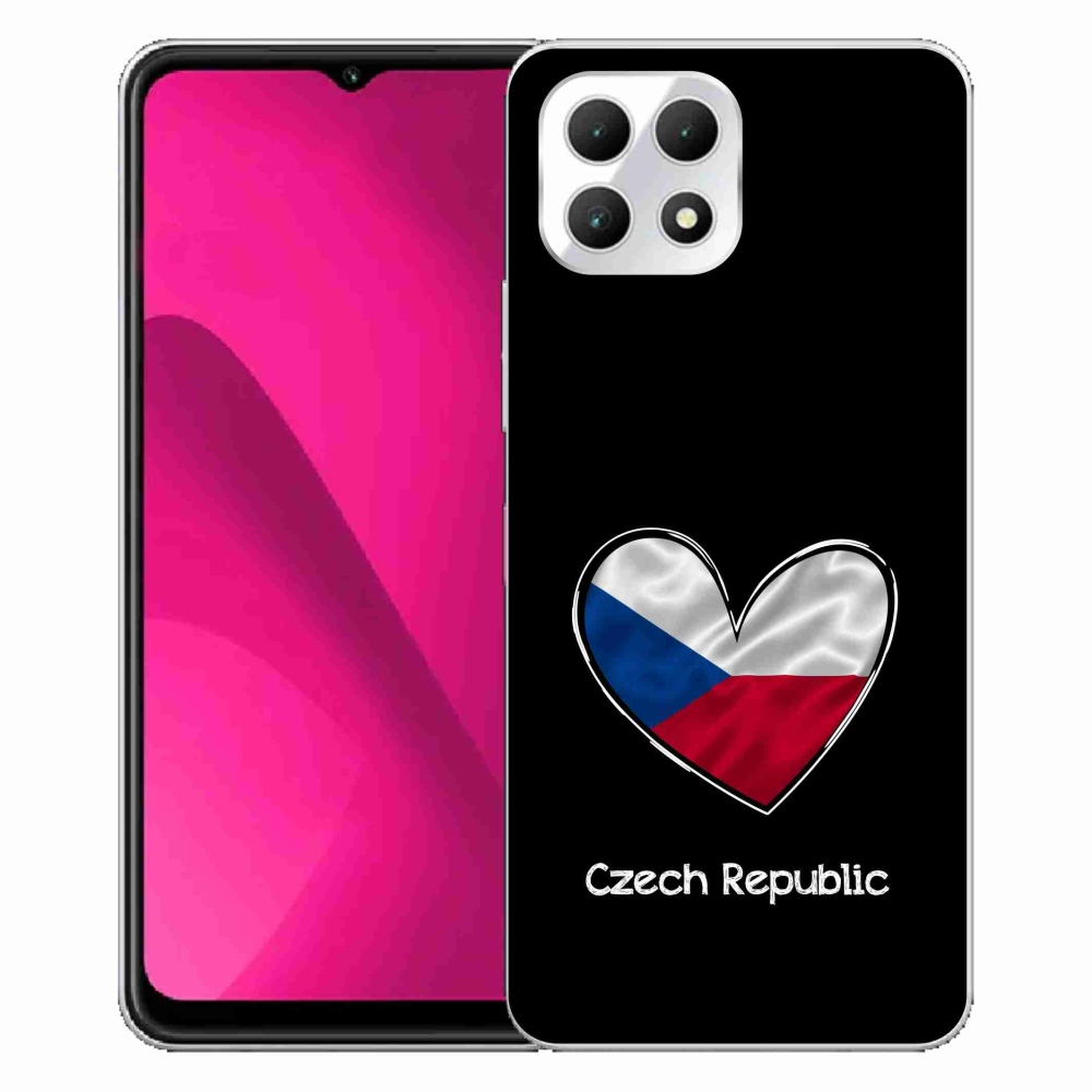 Gélový kryt mmCase na T-Mobile T Phone 2 - vlajka srdca čierne pozadie
